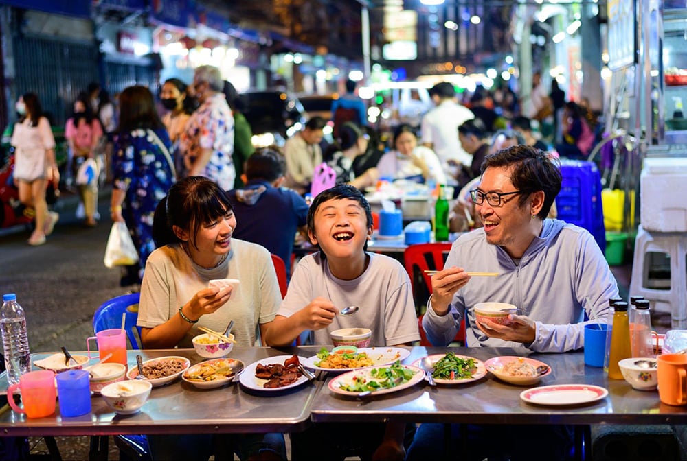 Street food at the night market is cheap and delicious